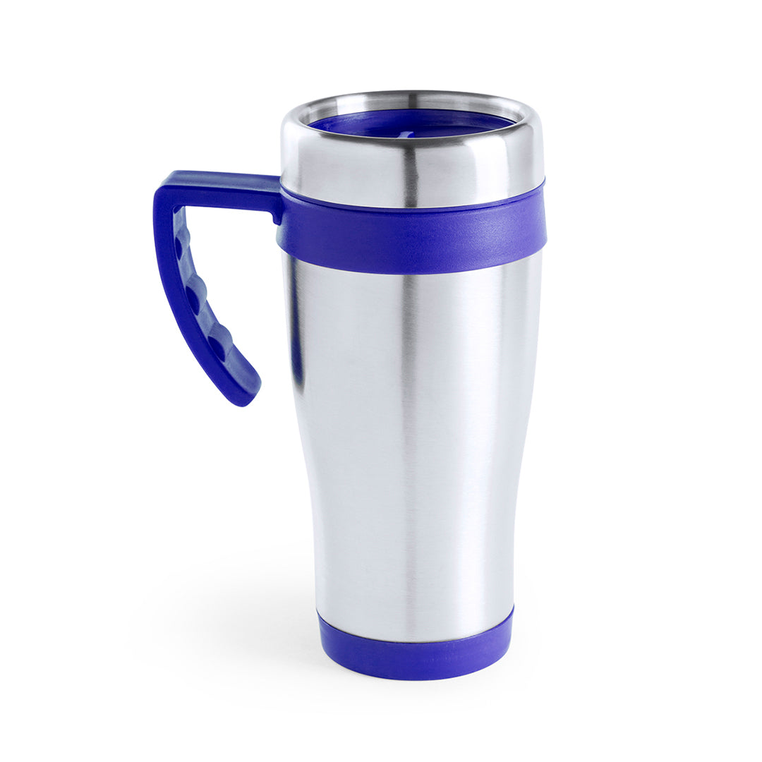 Caneca Inox Brilhante 450ml com Tampa Doseadora