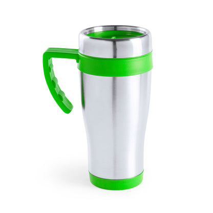 Caneca Inox Brilhante 450ml com Tampa Doseadora