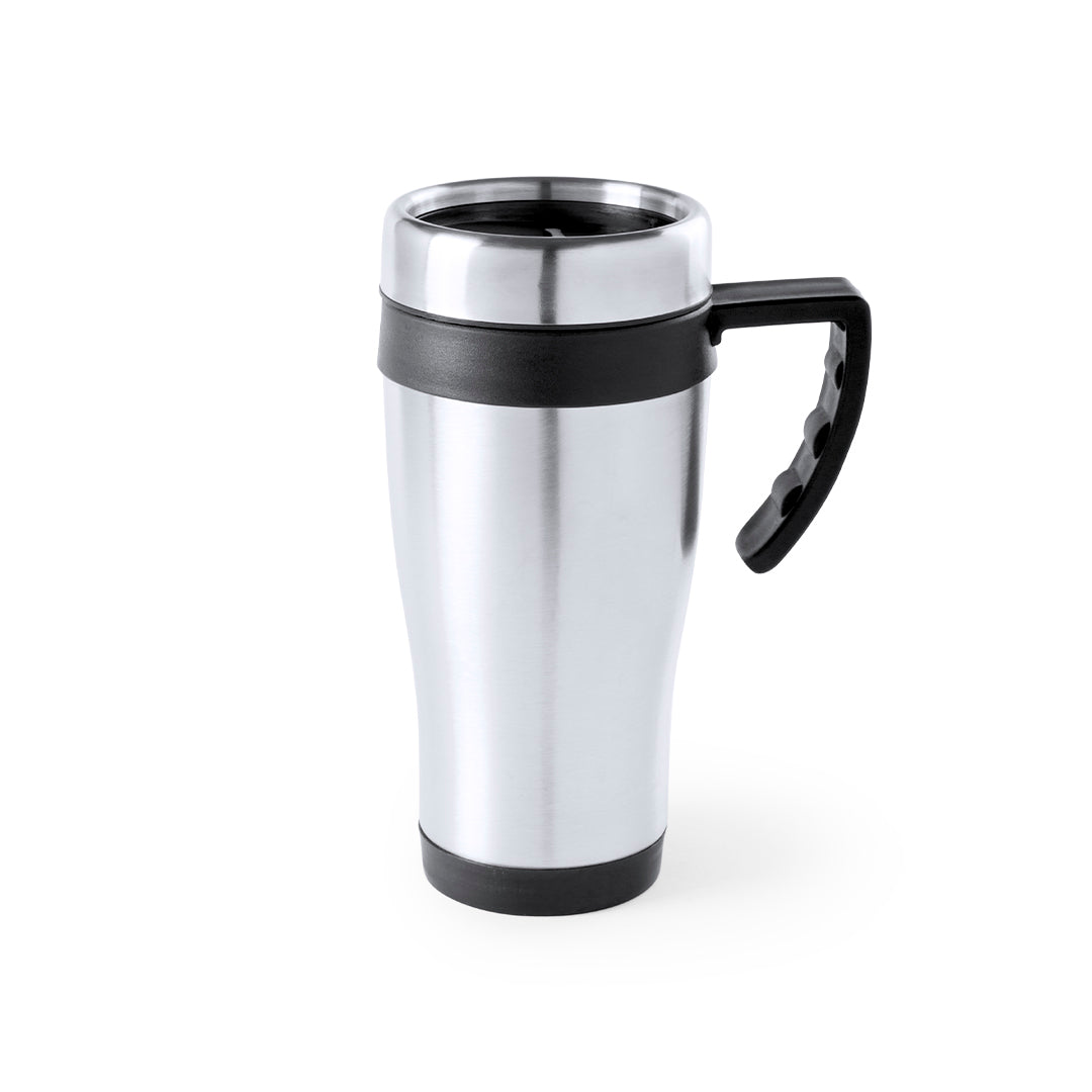 Caneca Inox Brilhante 450ml com Tampa Doseadora