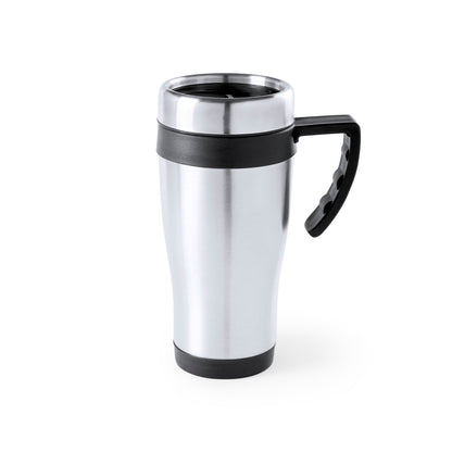Caneca Inox Brilhante 450ml com Tampa Doseadora