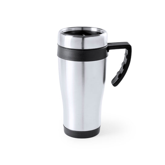 Caneca Inox Brilhante 450ml com Tampa Doseadora