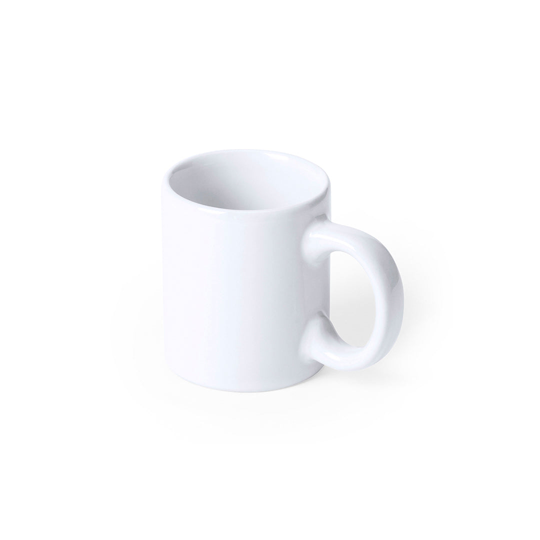 Caneca de Cerâmica Branca 80ml - Elegância Compacta