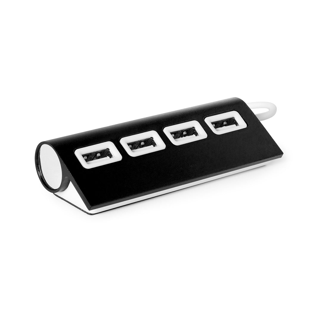 Hub USB 4 Portas Elegante em Alumínio Bicolor