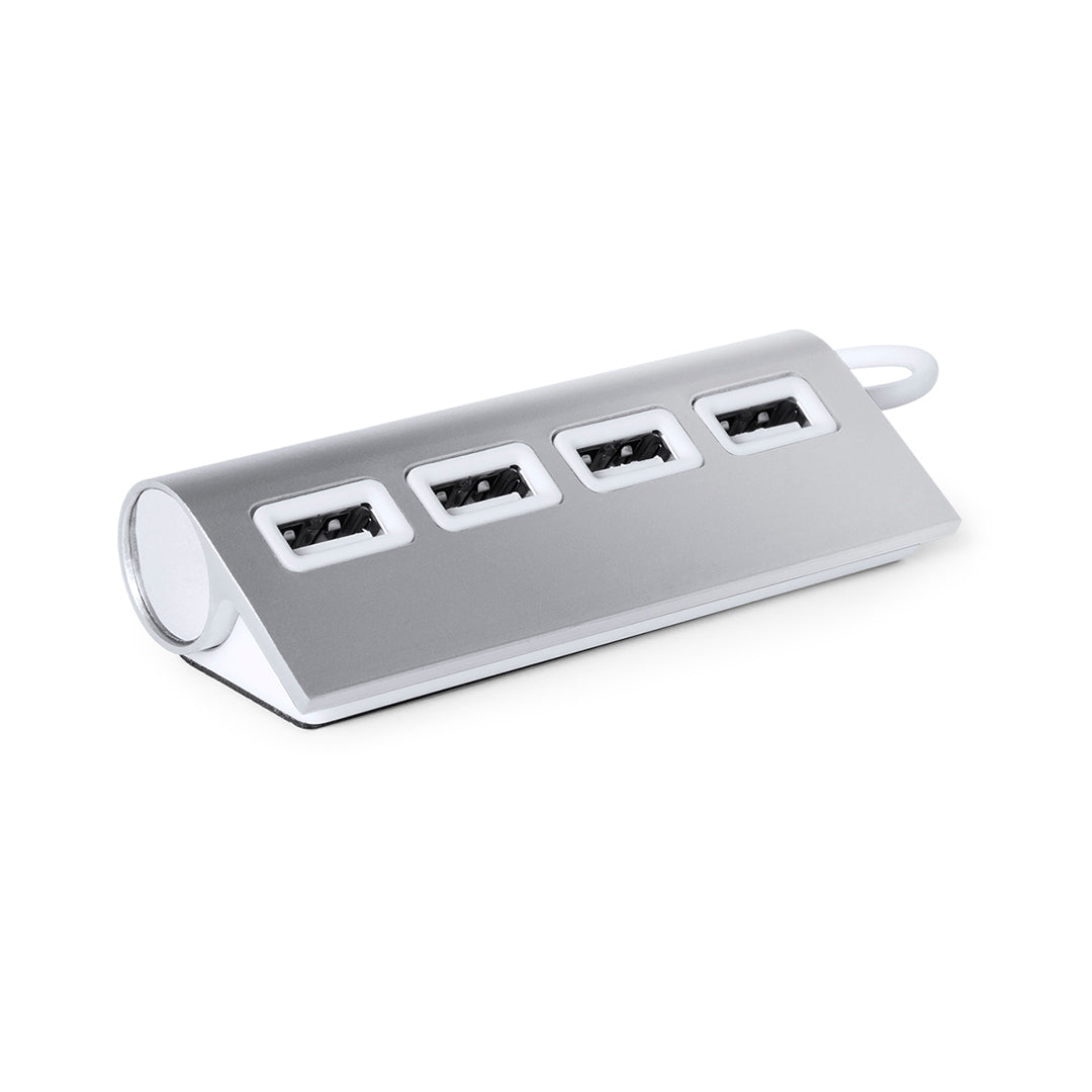 Hub USB 4 Portas Elegante em Alumínio Bicolor