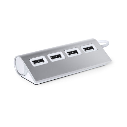 Hub USB 4 Portas Elegante em Alumínio Bicolor