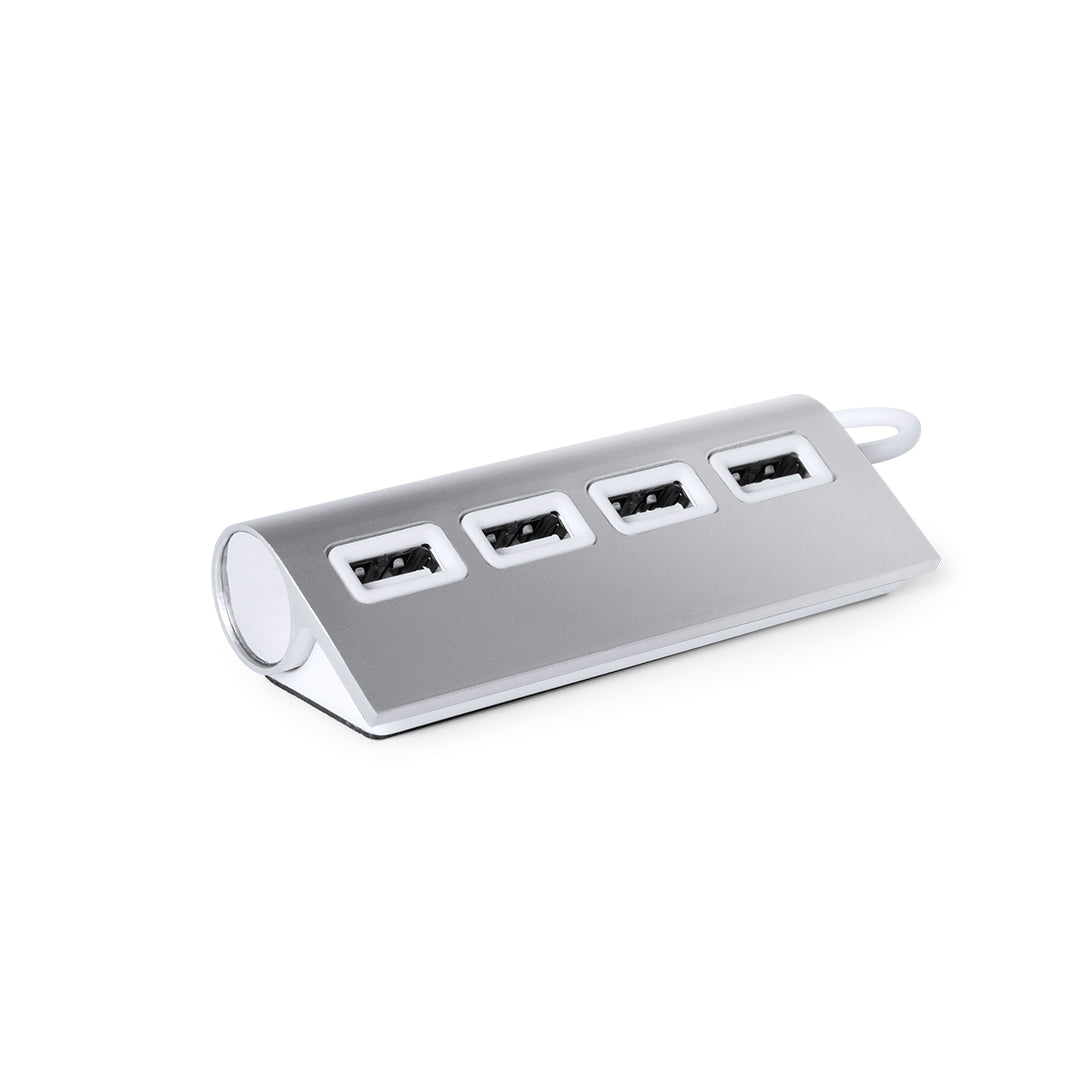 Hub USB 4 Portas Elegante em Alumínio Bicolor