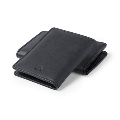 Titular de Cartão RFID Elegante em Couro PU Preto