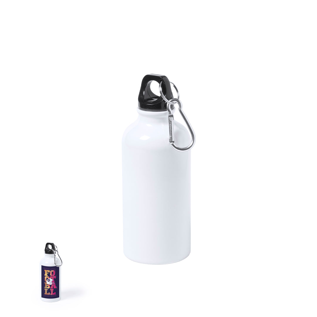 Bidão Sublimação 400ml Branco com Mosquetão