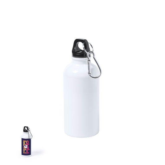 Bidão Sublimação 400ml Branco com Mosquetão
