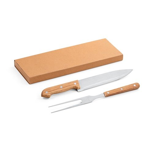 Conjunto de 2 Peças para Barbecue em Bambu e Aço Inoxidável SALSA