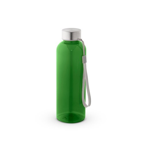 Garrafa em PET 100% reciclado com tampa em aço inoxidável 600 mL