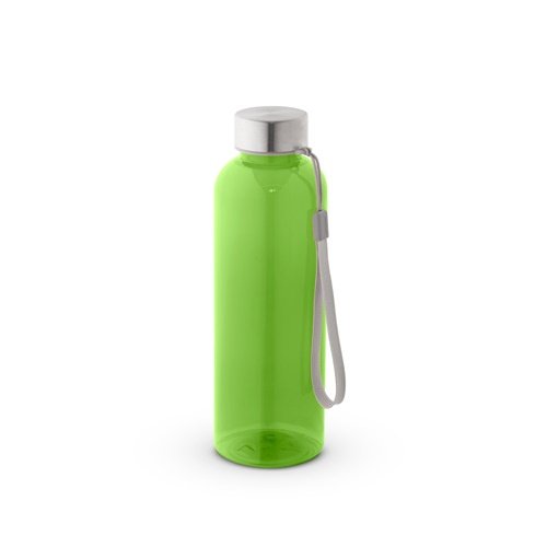 Garrafa em PET 100% reciclado com tampa em aço inoxidável 600 mL