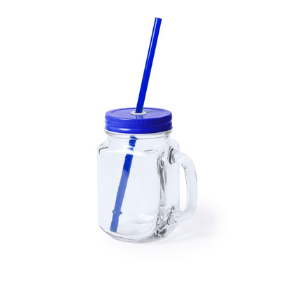 Tarro Multiusos de Cristal 500ml com Tampa e Palhinha