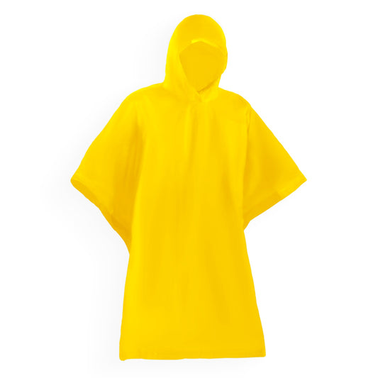 Capa de Chuva em Poliéster Amarelo com Capuz