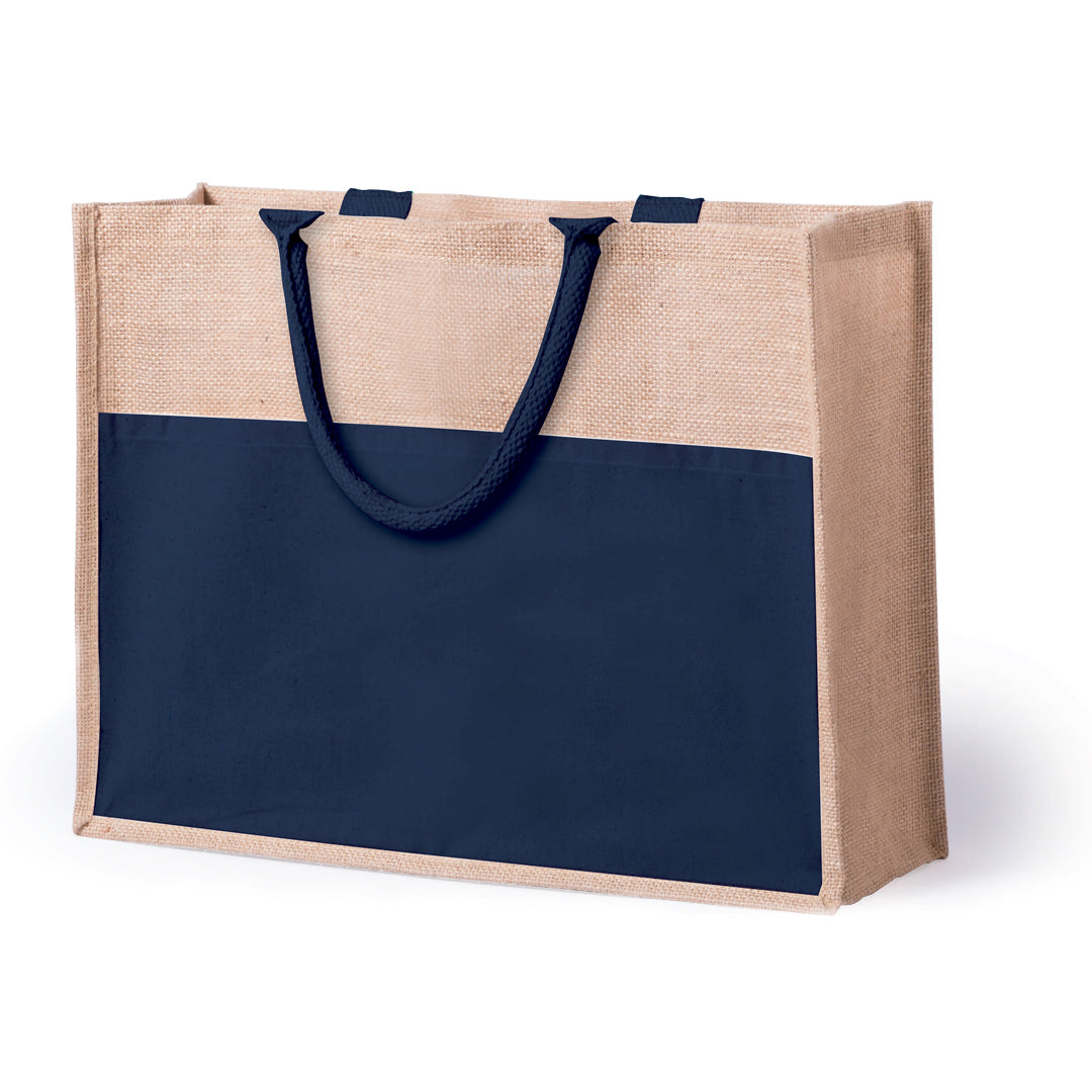 Bolsa de Juta com Bolso Frontal e Asas Reforçadas