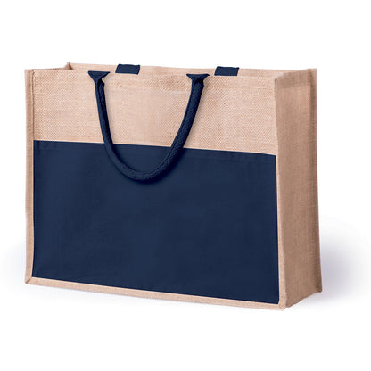 Bolsa de Juta com Bolso Frontal e Asas Reforçadas