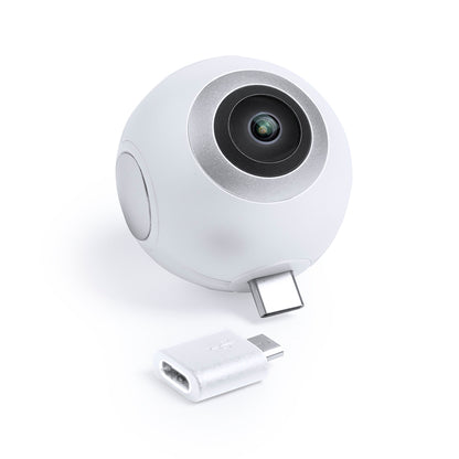 Câmara 360° HD com Conexão Tipo-C e Micro USB