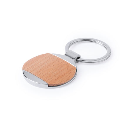 Chaveiro Vitolok em Metal e Madeira Natural