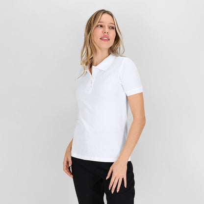 Polo Mulher Branco Algodão 180g/m² - Conforto e Estilo
