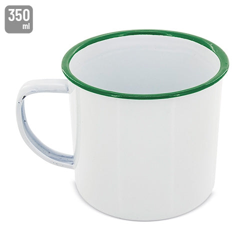 Caneca Metálica Esmaltada Retro com Rebordo