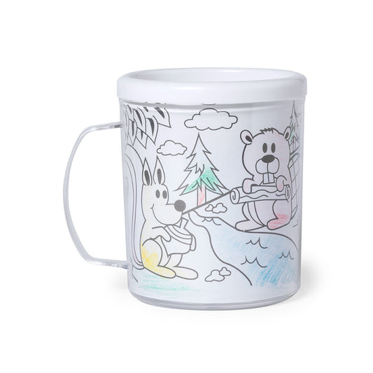 Caneca para Colorir 320ml com Lápis de Cor