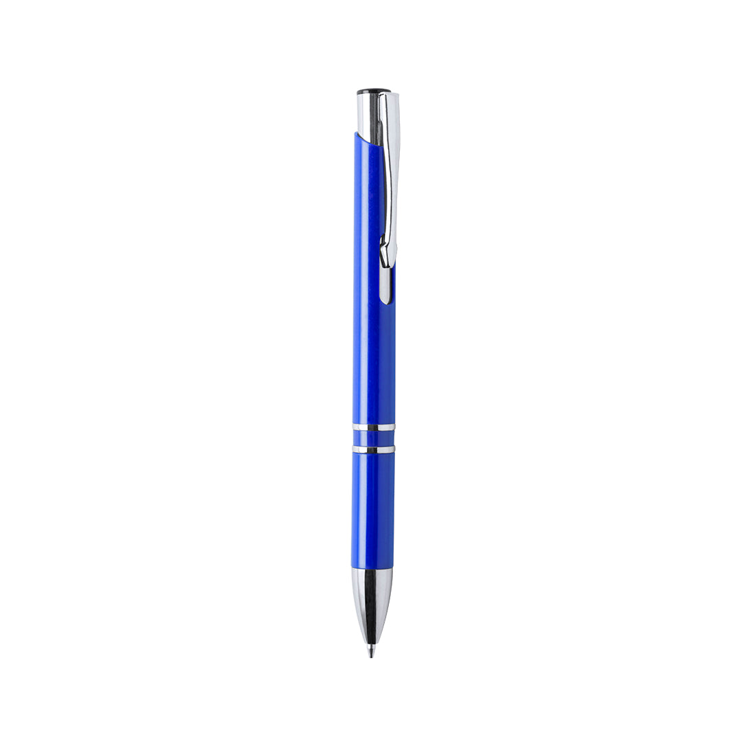 Caneta Yomil colorida com tinta azul e mecanismo pulsador