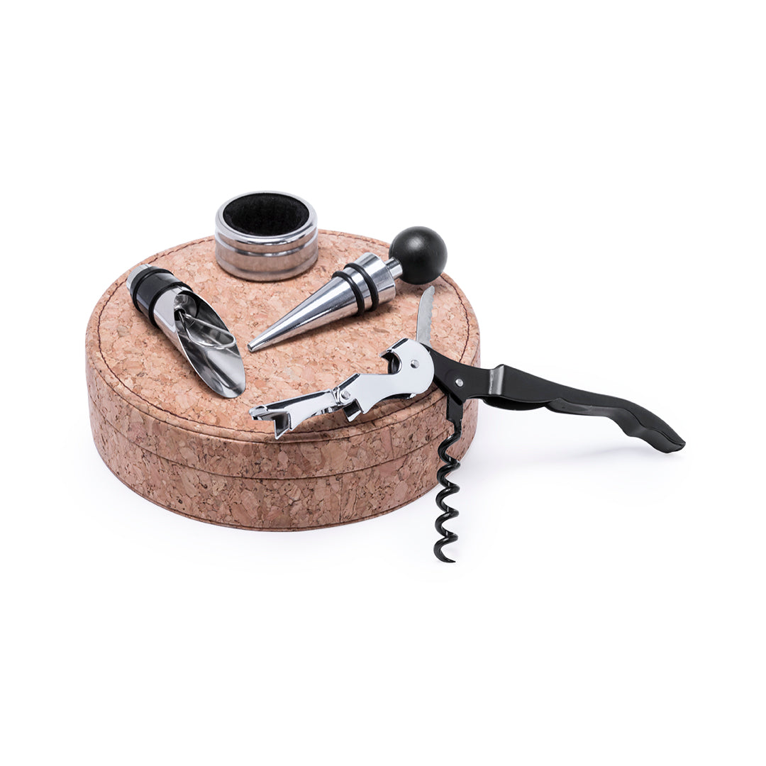 Set de Vinho Elegante com Acessórios em Cortiça