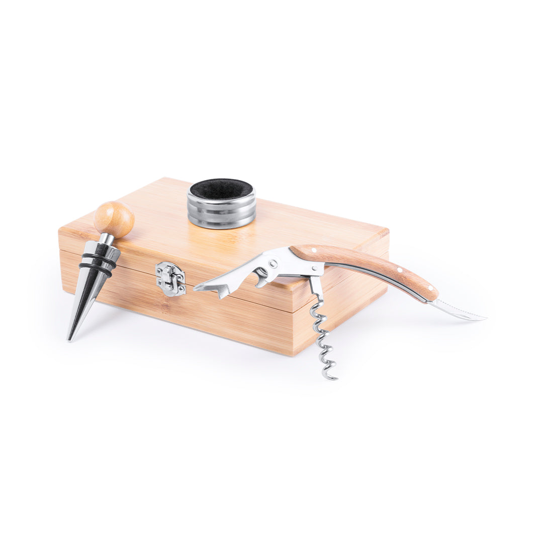 Conjunto de Vinhos em Madeira de Bambu