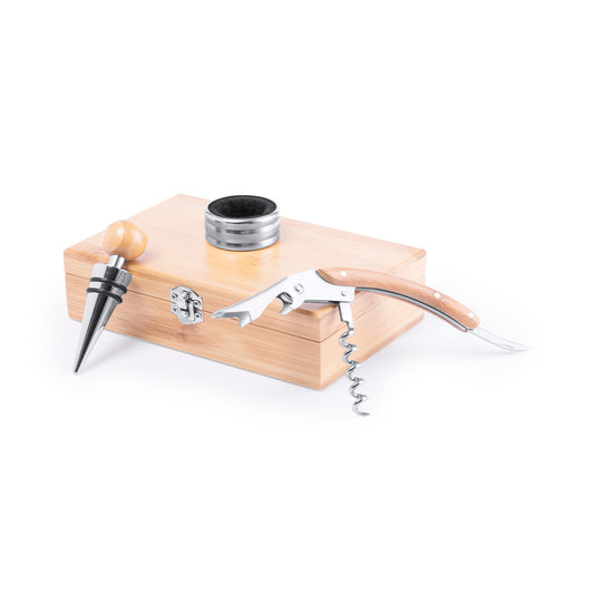 Conjunto de Vinhos em Madeira de Bambu