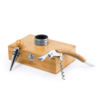 Conjunto de Vinhos em Madeira de Bambu