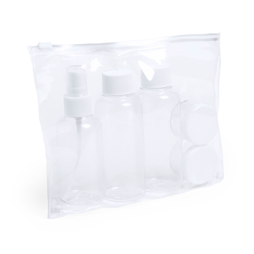 Conjunto de Viagem Transparente 5 Peças Prático