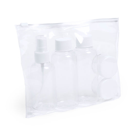 Conjunto de Viagem Transparente 5 Peças Prático