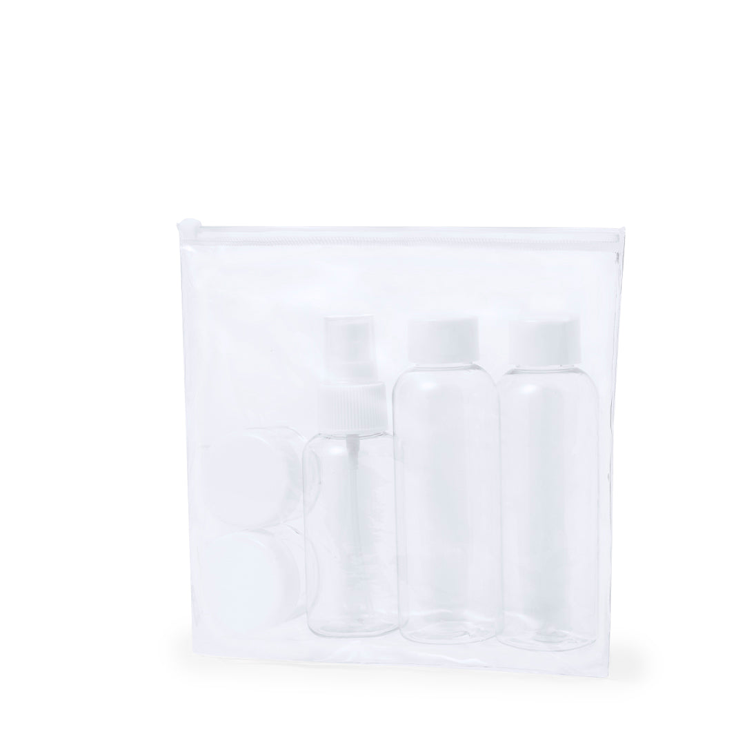 Conjunto de Viagem Transparente 5 Peças Prático