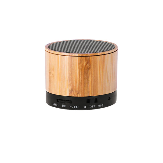 Coluna Bluetooth Compacta em Bambu - Som de Qualidade