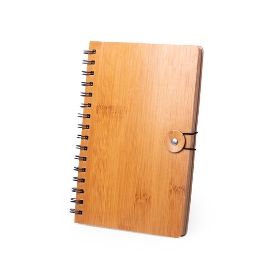 Libreta Palmex com capas de bambu e fecho elástico