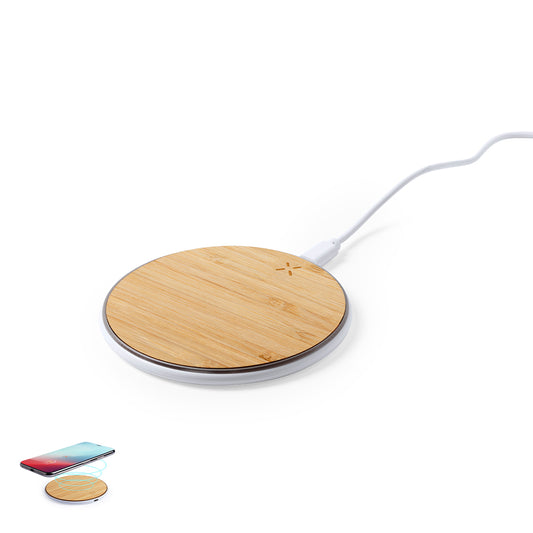 Carregador Sem Fio Nature em Madeira de Bambu