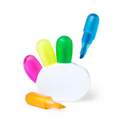 Set de Marcadores Fluorescentes com Suporte Branco