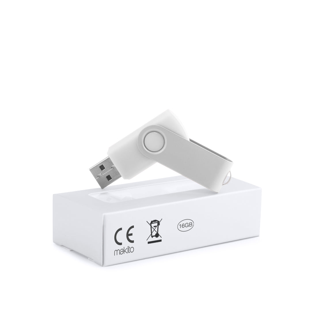 Pen USB 16GB com Mecanismo Giratório e Clip Metálico