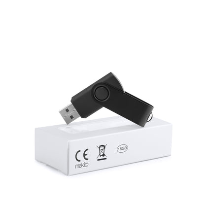 Pen USB 16GB com Mecanismo Giratório e Clip Metálico