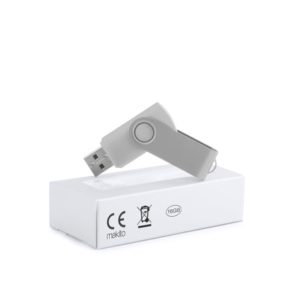 Pen USB 16GB com Mecanismo Giratório e Clip Metálico