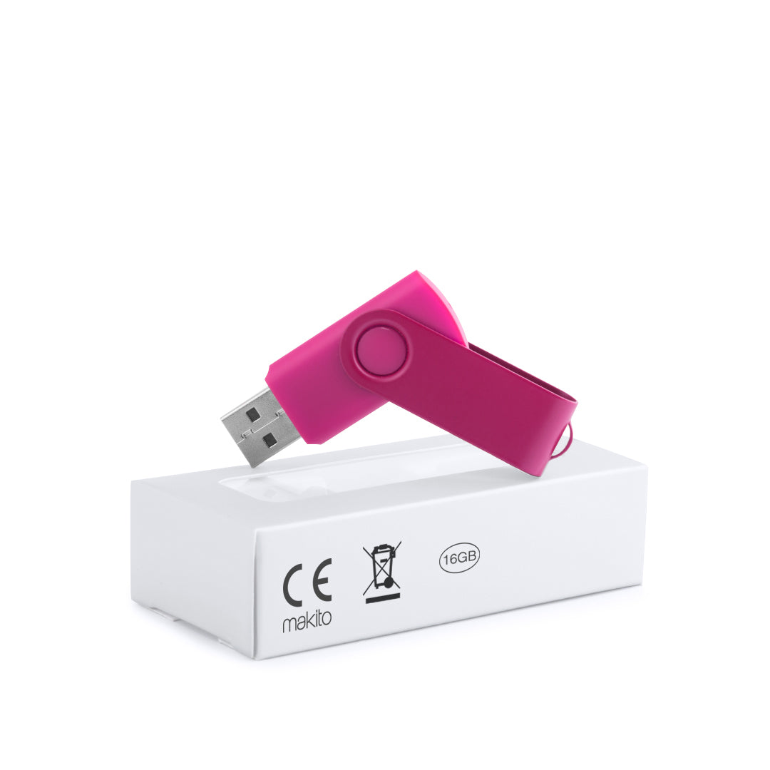 Pen USB 16GB com Mecanismo Giratório e Clip Metálico