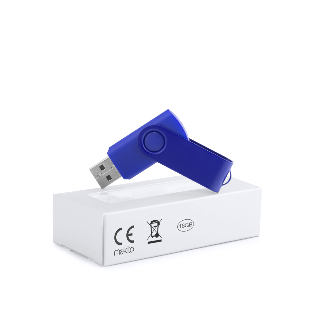 Pen USB 16GB com Mecanismo Giratório e Clip Metálico