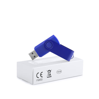 Pen USB 16GB com Mecanismo Giratório e Clip Metálico