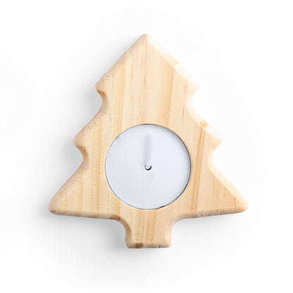 Vela de Natal em Madeira de Pinheiro - Estrela e Árvore