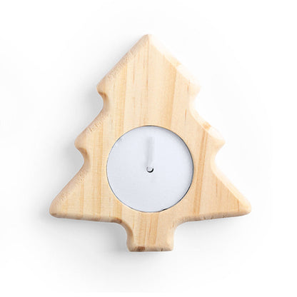 Vela de Natal em Madeira de Pinheiro - Estrela e Árvore