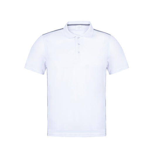 Polo Técnico Bicolor Branco e Cinza - Conforto e Estilo