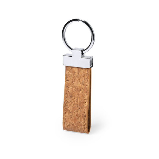 Chaveiro Nature em Cortiça Natural com Detalhes Metálicos