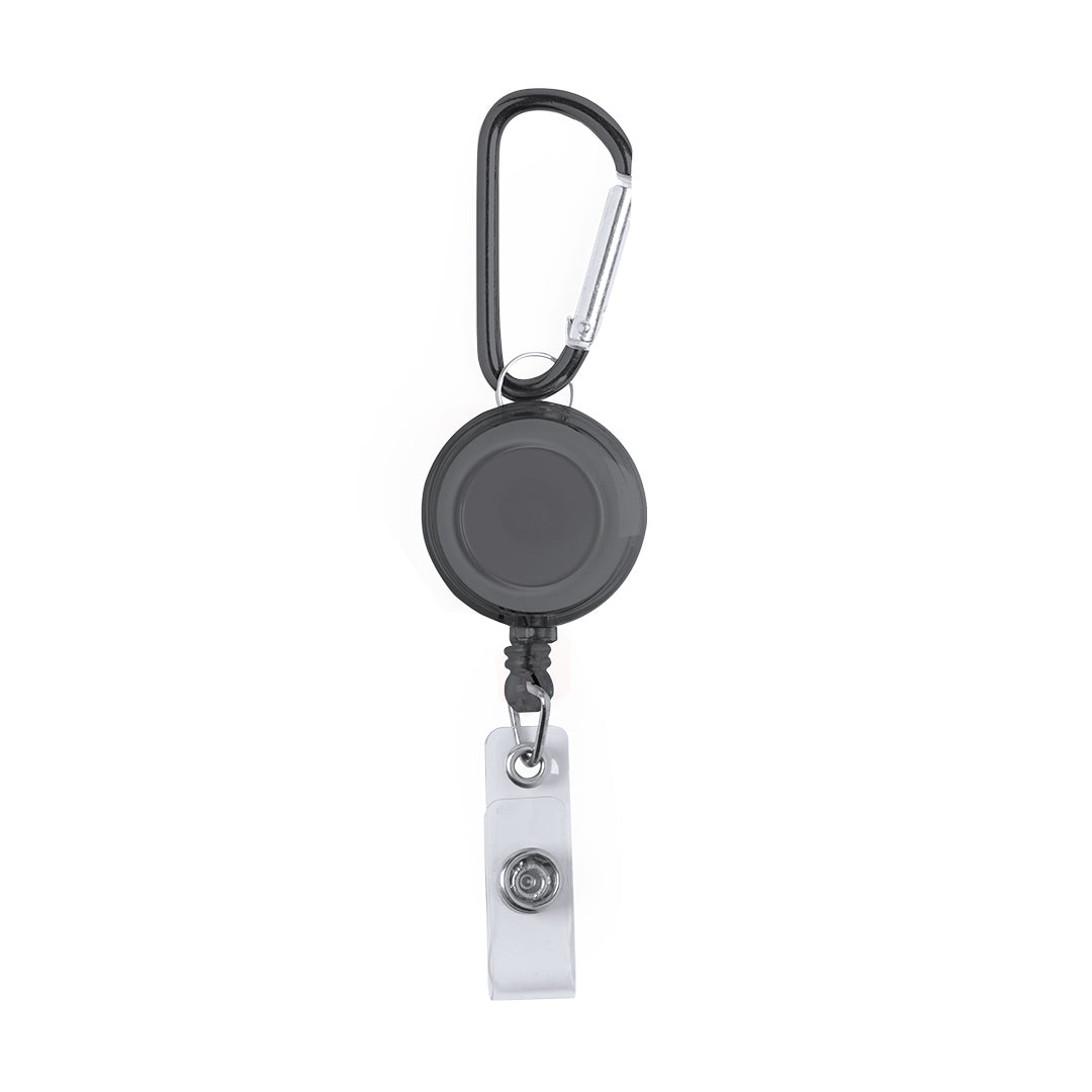 Porta-objetos extensível com mosquetão e fecho de botão