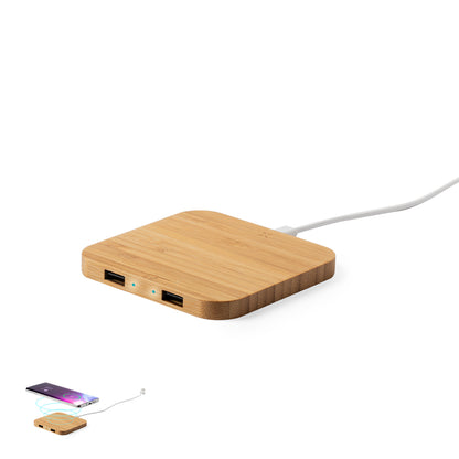Carregador Sem Fios Dumiax em Bambu Natural