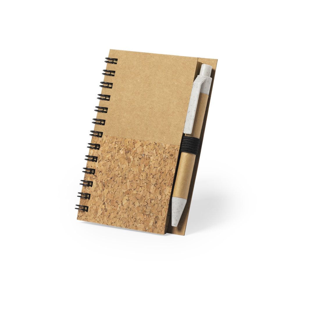 Conjunto Eco de Caderno e Caneta em Cortiça Natural
